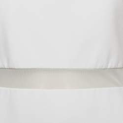 Alice + Olivia White Mesh and Crepe Sleeveless Sheath Dress M