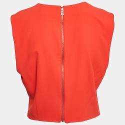 Alice + Olivia Orange Crepe Sleeveless Blouse L
