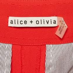 Alice + Olivia Red Crepe Wide Leg Pants M
