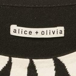 Alice + Olivia Black Intarsia Legs Jersey Long Sleeve Sweater M