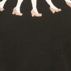 Alice + Olivia Black Intarsia Legs Jersey Long Sleeve Sweater M