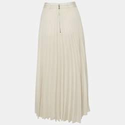 Alice + Olivia Beige Georgette Plisse Maxi Skirt M