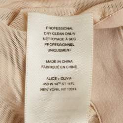 Alice + Olivia Air Beige Stretch Crepe Back Open Crop Top M