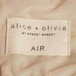 Alice + Olivia Air Beige Stretch Crepe Back Open Crop Top M