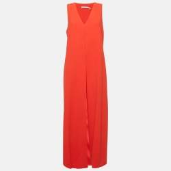 Alice + Olivia Red Crepe Long Vest and Flared Trousers M