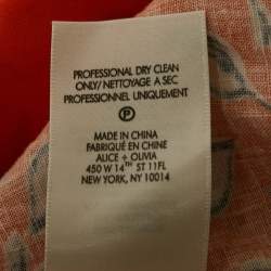 Alice + Olivia Orange Lilian Floral Linen Blend Belted Mini Dress S