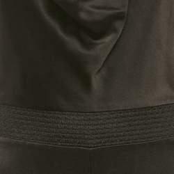 Alice + Olivia Black Satin Metal Strap Detail Jumpsuit M
