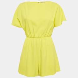 Alice + Olivia Yellow Crepe Playsuit S