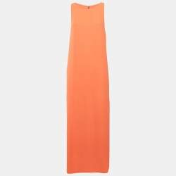 Alice + Olivia Orange Silk Sleeveless Maxi Dress S