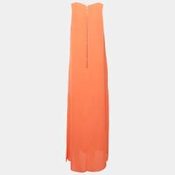 Alice + Olivia Orange Silk Sleeveless Maxi Dress S