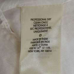Alice + Olivia White Broderie Anglaise Modal Tiered Mini Dress L