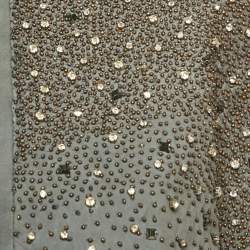 Pre Owned Alice + Olivia Grey Embellished Leather Jacket XS