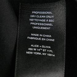 Pre Owned Alice + Olivia Black Lace Trim Poplin Midi Skirt M