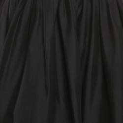 Pre Owned Alice + Olivia Black Lace Trim Poplin Midi Skirt M