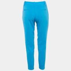 Pre Owned Alice + Olivia Blue Silk Slim Fit Trousers M