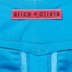 Pre Owned Alice + Olivia Blue Silk Slim Fit Trousers M