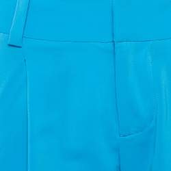 Pre Owned Alice + Olivia Blue Silk Slim Fit Trousers M