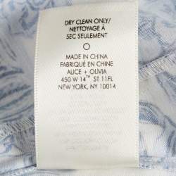 Pre Owned Alice + Olivia Blue Floral Print Cotton Mini Dress M
