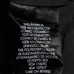 مملوكة مسبقًا Alice + Olivia Black Floral Print Crepe & Lace Tiered Dress M