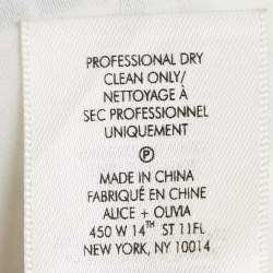 Pre Owned Alice + Olivia White/Black Lace Sleeveless Mini Dress M