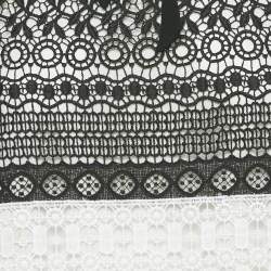 Pre Owned Alice + Olivia White/Black Lace Sleeveless Mini Dress M