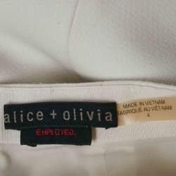 Pre Owned Alice + Olivia Employed White Jersey Flared Mini Skirt S