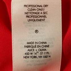 Pre Owned Alice + Olivia Red Printed Chiffon Maxi Dress M