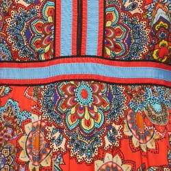 Pre Owned Alice + Olivia Red Printed Chiffon Maxi Dress M