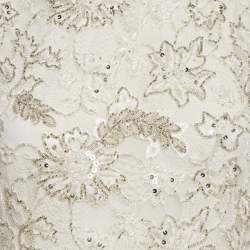 Pre Owned Alice + Olivia White Embellished Lace Sleeveless Top M