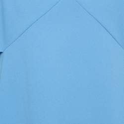 Pre Owned Alice + Olivia Blue Crepe Cape Sleeve Mini Dress M 