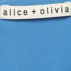 Pre Owned Alice + Olivia Blue Crepe Cape Sleeve Mini Dress M 