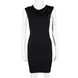 Pre Owned Alice + Olivia Black Sequin Embellished Detail Dress XS