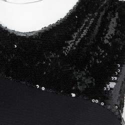 Pre Owned Alice + Olivia Black Sequin Embellished Detail Dress XS
