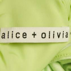 Pre Owned Alice + Olivia Green Floral Print Jersey Delora Maxi Dress S