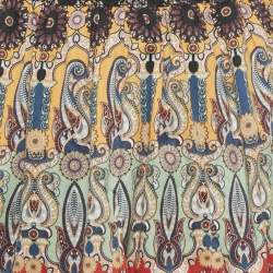 Pre Owned Alice + Olivia Multicolor Printed Crepe & Lace Detail Julissa Smocked Mini Dress S