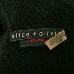 Pre Owned Alice + Olivia Black Rib Knit Midi Bodycon Dress XS