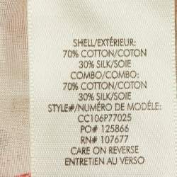 Pre Owned Alice + Olivia Red Printed Cotton & Silk Button Front Blouse M