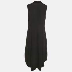 Pre Owned Alice + Olivia Black Crepe Sleeveless Long Jacket M