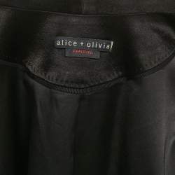 Pre Owned Alice + Olivia Black Crepe Sleeveless Long Jacket M