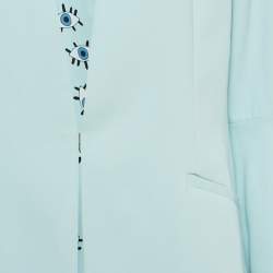 Pre Owned Alice + Olivia Light Blue Crepe Open Front Tailored Blazer L