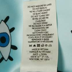 Pre Owned Alice + Olivia Light Blue Crepe Open Front Tailored Blazer L