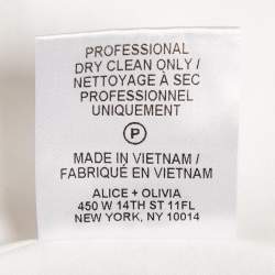 Pre Owned Alice + Olivia Sequin Embellished Tweed Chain Detail Cropped Jacket M