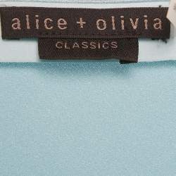 Pre Owned Alice + Olivia Blue Satin High-Low Skirt M