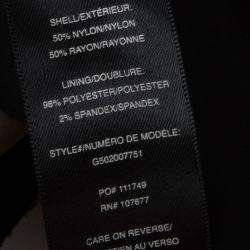 Pre Owned Alice + Olivia Black Floral Embroidered Mesh Tru Crop Top M