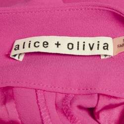 مملوكة مسبقًا بنطلون أليس + أوليفيا وردي كريب واسع جداً صغير جداً