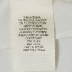 Pre Owned Alice + Olivia White Satin Tie Detail Mini Dress M 