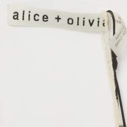 Pre Owned Alice + Olivia White Satin Tie Detail Mini Dress M 
