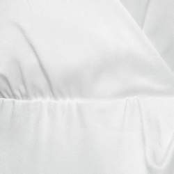 Pre Owned Alice + Olivia White Satin Tie Detail Mini Dress M 
