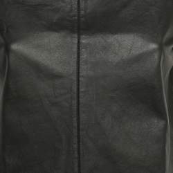 Pre Owned Alice + Olivia Black Leather and Chiffon Top M