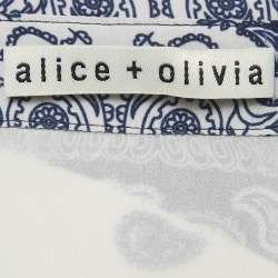 Pre Owned Alice + Olivia Navy Blue /White Bandana Print Shirt M